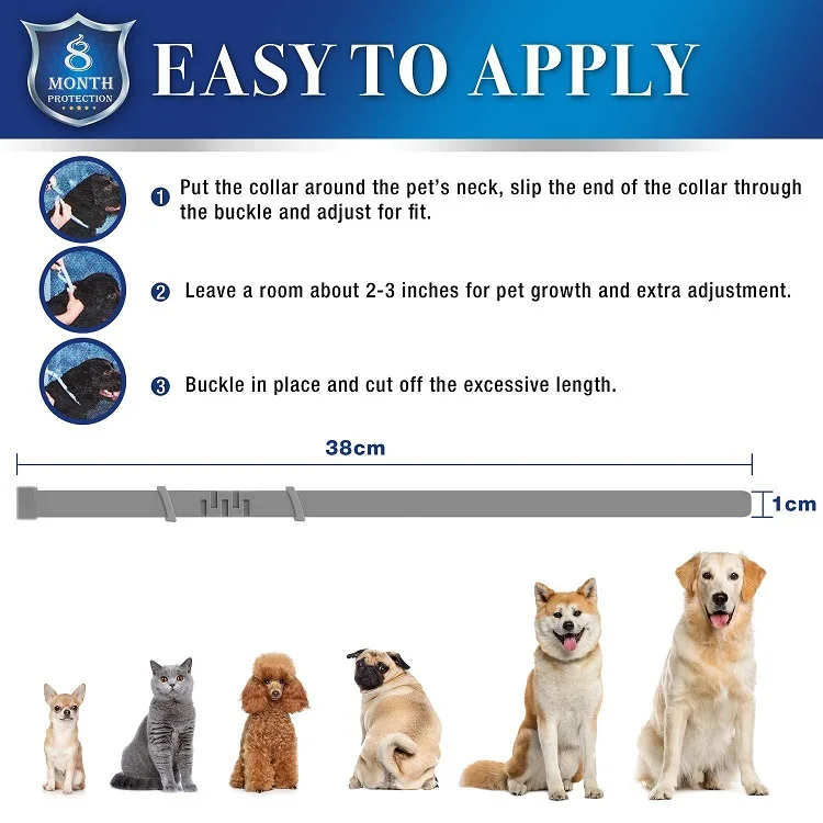 Manufacturer wholesale OEM non toxic small large adjustable waterproof pet tick mosquito cat dog flea colla