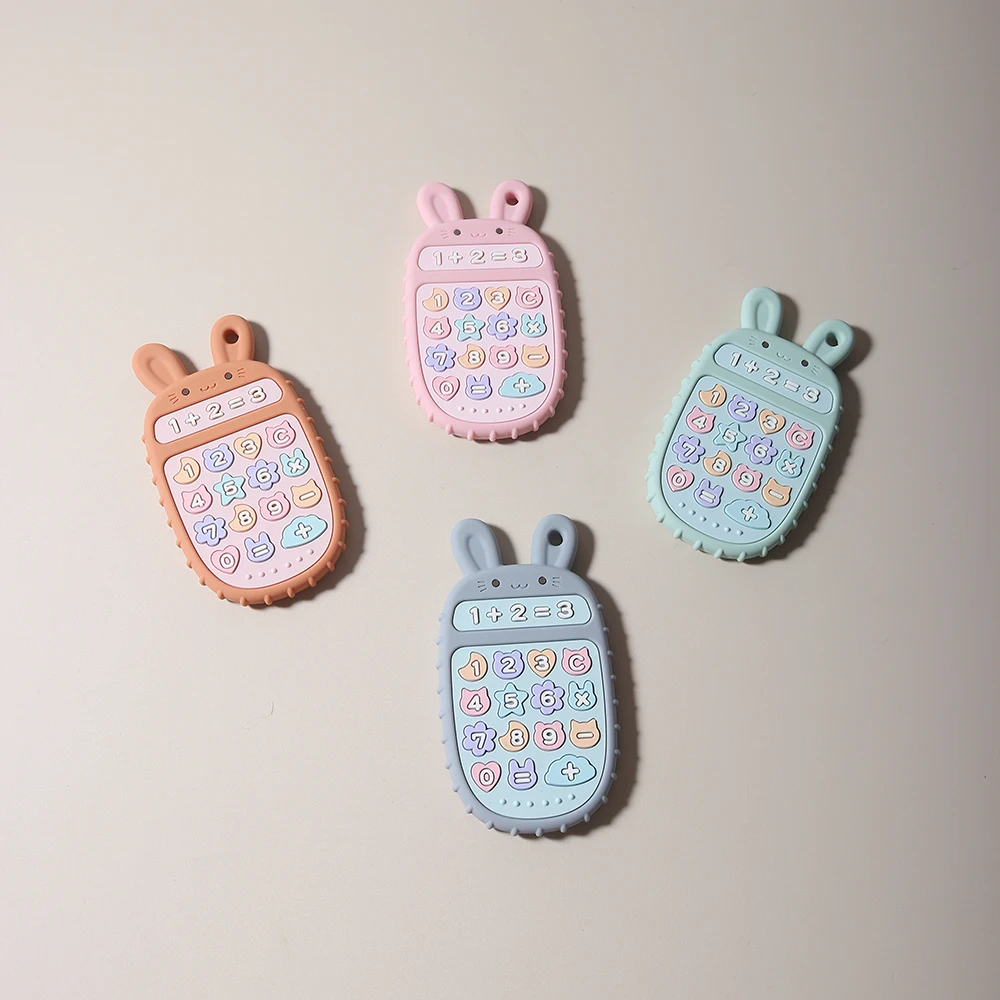 Baby Teether remote Control phone Shape Silicone Teether Teething Toy Kids Sensory Educational Toy baby gift calculator