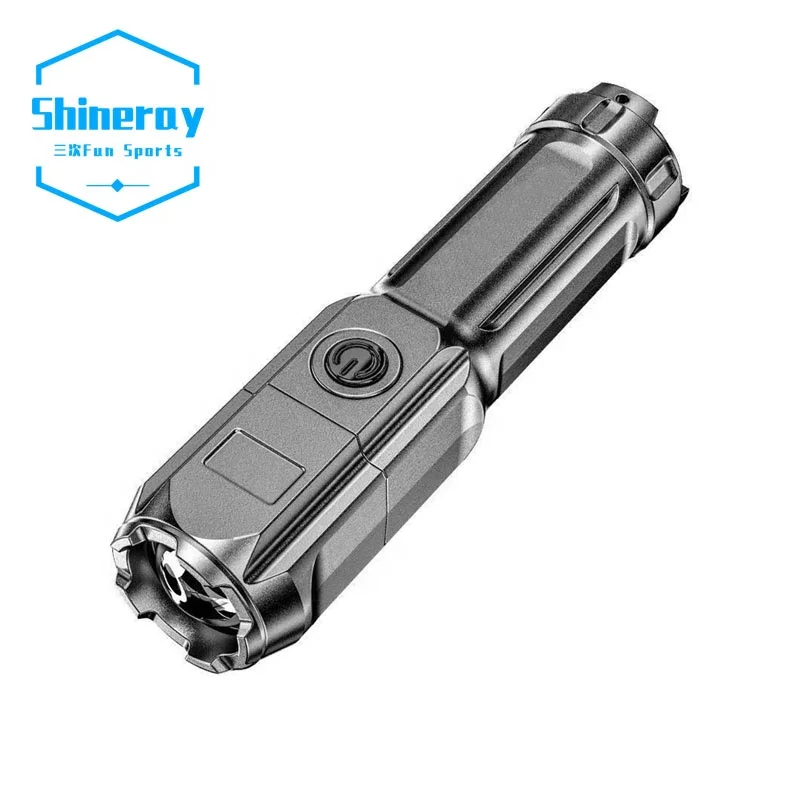 RTS Zoom Flashlight Strong Light Rechargeable Household Outdoor Portable Durable Long-range Ultra-bright Led Flashlight