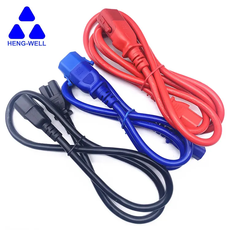 Wholesale high-quality Heng-Well Red C13 To C14 Extension Cable IEC320 Laptop U L Power Extension Cord
