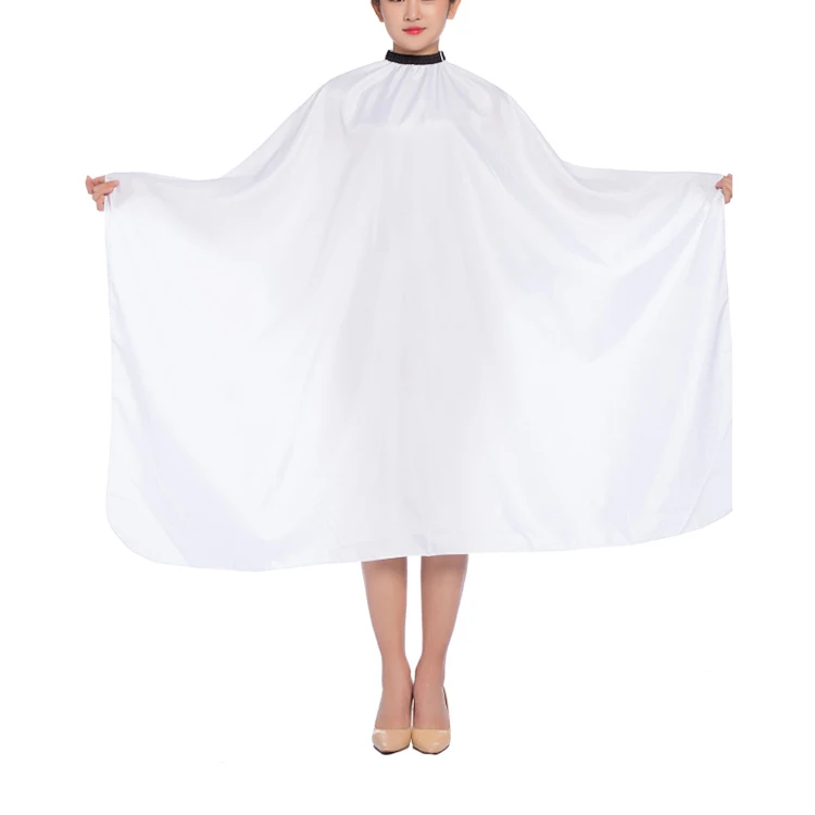 White Mens Barber Cape Transparent Custom Hair Cutting Cape Pattern