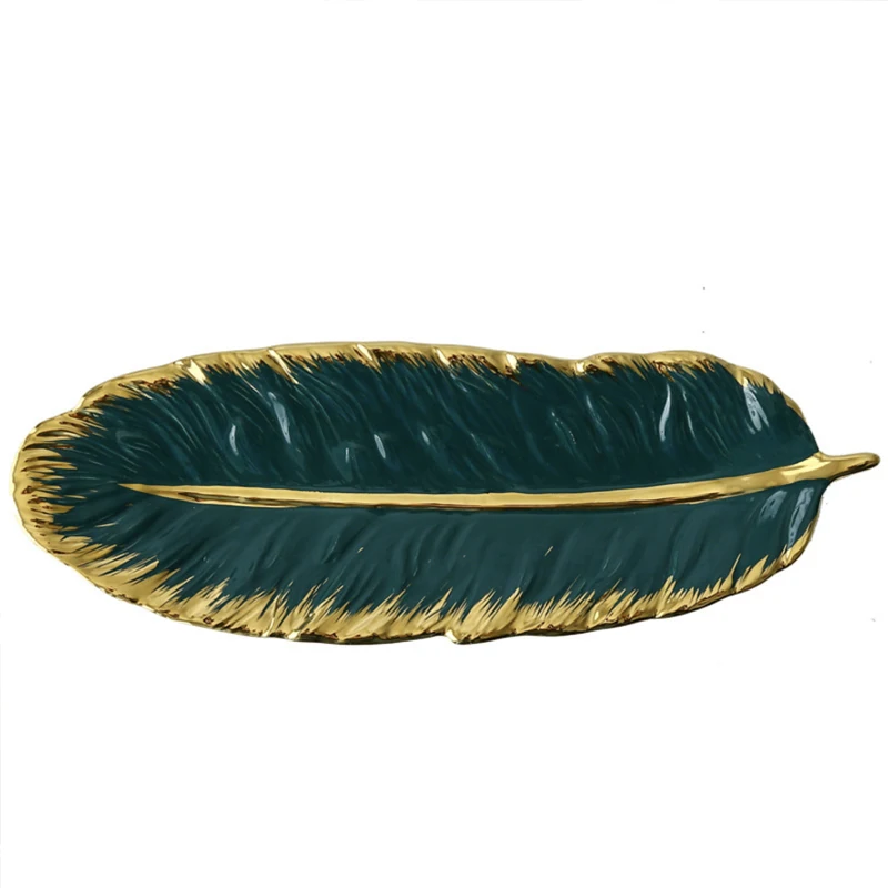 
European-style ceramic tableware creative banana leaf plate snack plate storage tray storage plate 