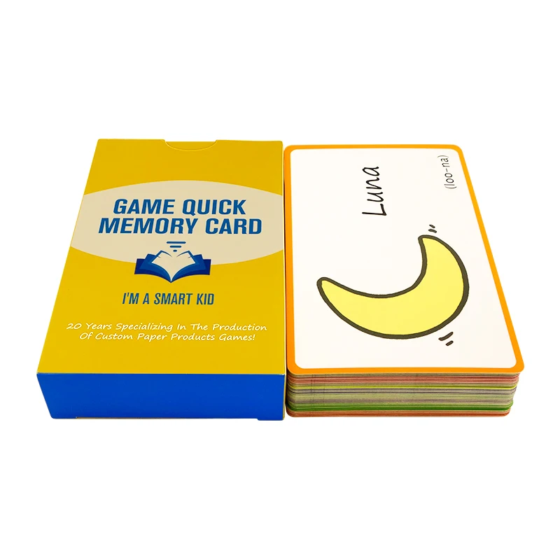Custom Printing Language Spanish English Early Learning Playing Flash Cards For Kids