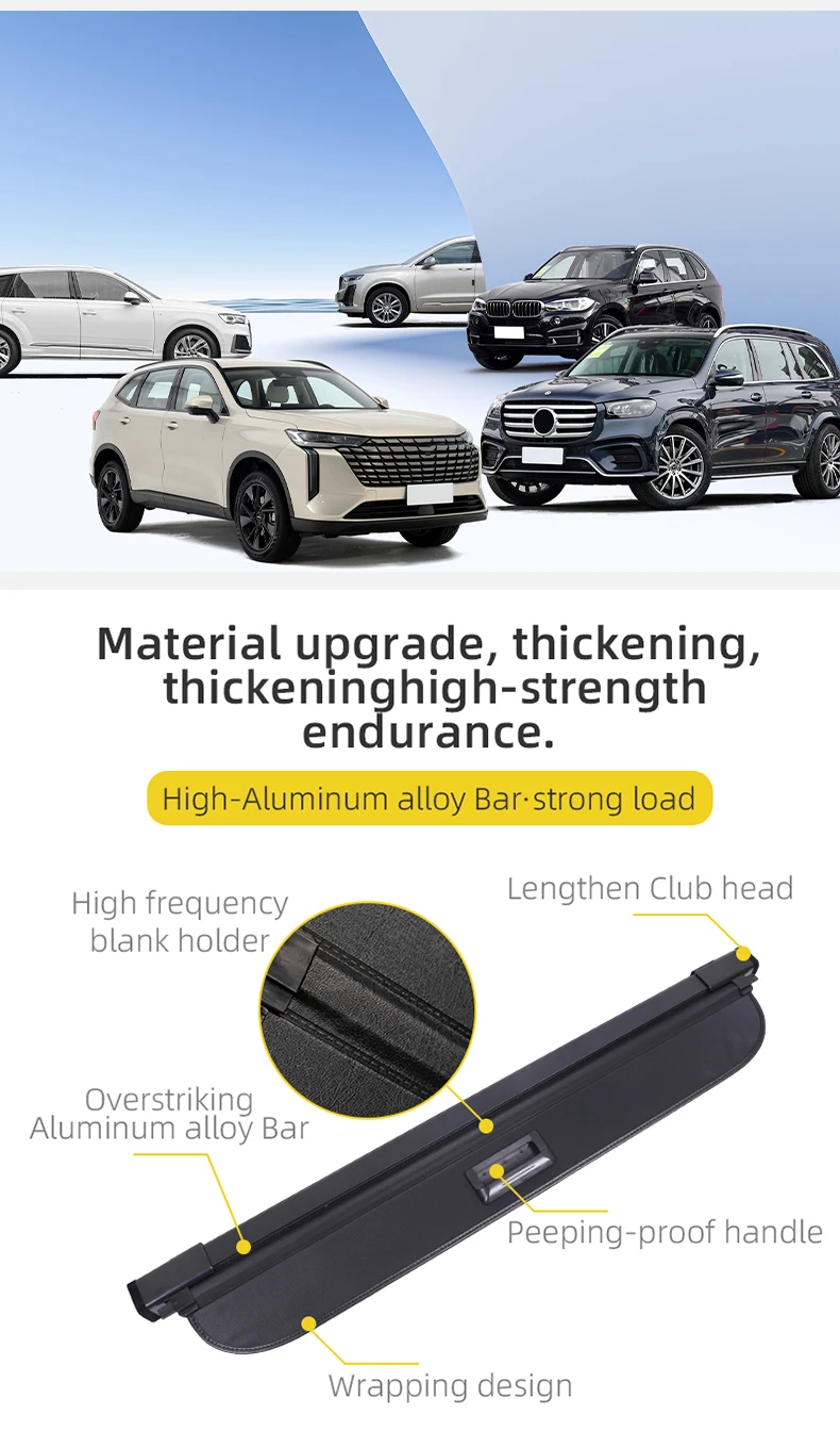 For FAW Haima S5 Car Interior Retractable Trunk Cargo Cover Car Luggage Universal Waterproof Backt Cargo Cover