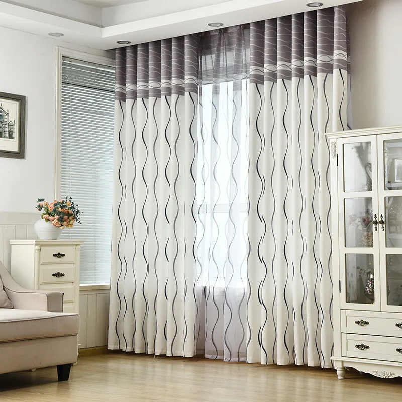 blackout stripe wholesale curtains geometric picture modern style curtains