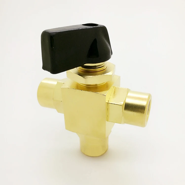 
VB series three ways brass ball valve with black handle 