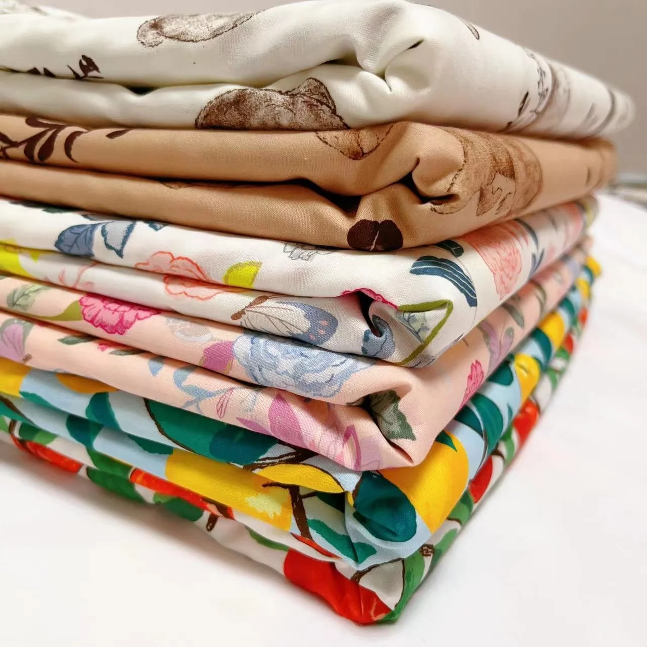 custom girl kids cotton print thong  panties eco printed floral Rabbits fabric for baby clothing dress skirts blouse