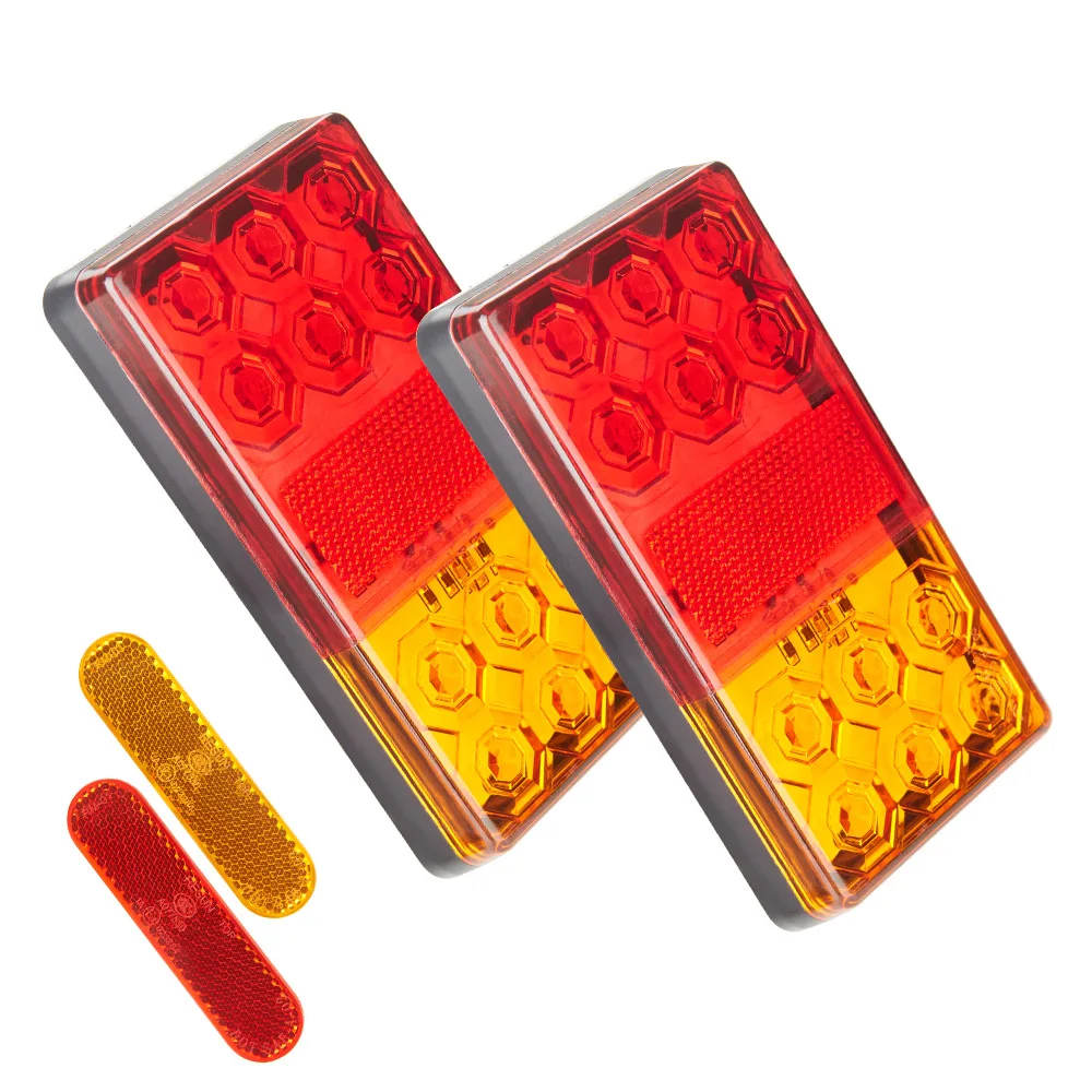 12-24V 12 LED Car Truck Trailer Lights Rear Stop Brake Light Indicator Led Tail Light Signal Lamp For Boat Trailer Lorry KD028