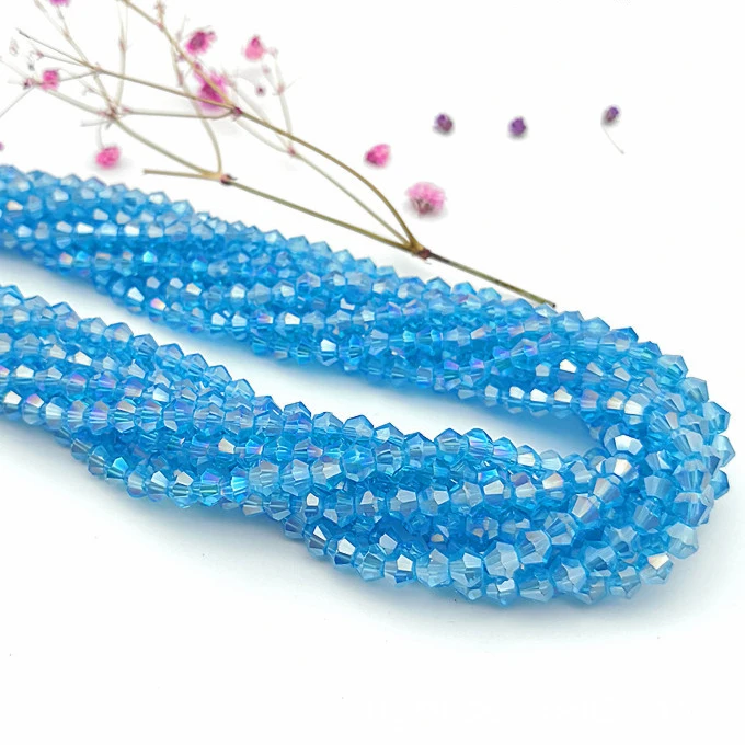 2021 Wholesale 3mm 4mm 5mm 6mm 8mm Bicone AB Colorful DIY Crystal Glass Beads