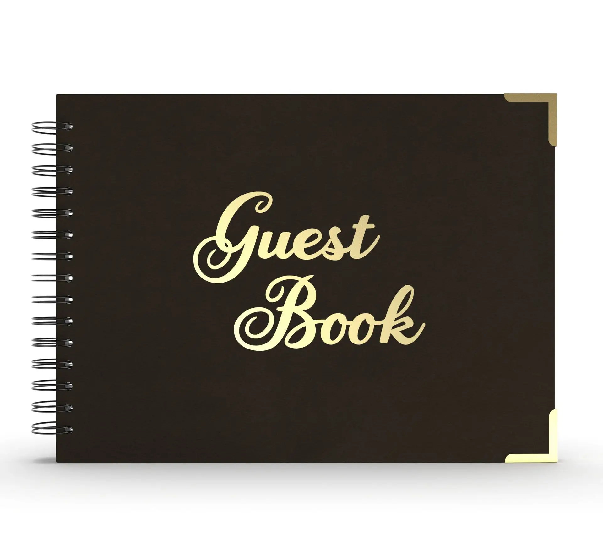 Nicro New Wedding Party Supplies Wedding Guest Book Photo Attached Black Card Coil Book Bridal Shower Sign In Guest Book