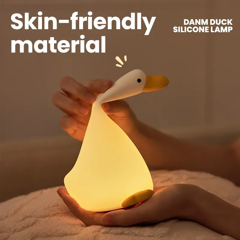 New Design Wholesale Hot Sale Silicone Night Light USB Charging Baby Room Dream Duck Led Night Lamp Sleep Night Light For Kids