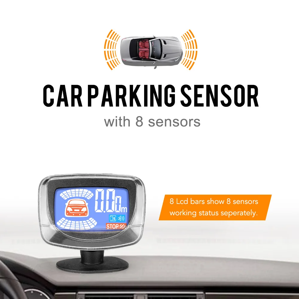 Parking Meter for Car Reverse Park Sensor with 8sensors