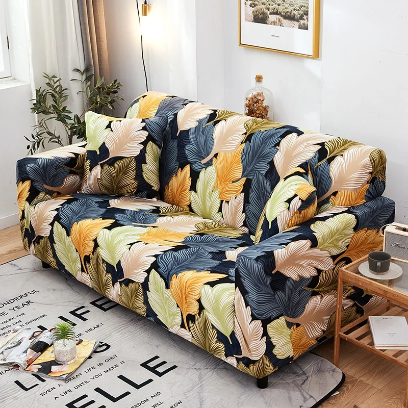 
Ready Made Sofa Covers Solid Printed Spandex Fabric Sectional Sofa Slipcovers Home Decor Couch Cover 