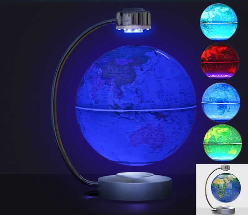 Wholesale C Shape Metal Frame Levitating Globe Earth Floating Rotating World Map Globe Ball for Office Desk Display Crafts