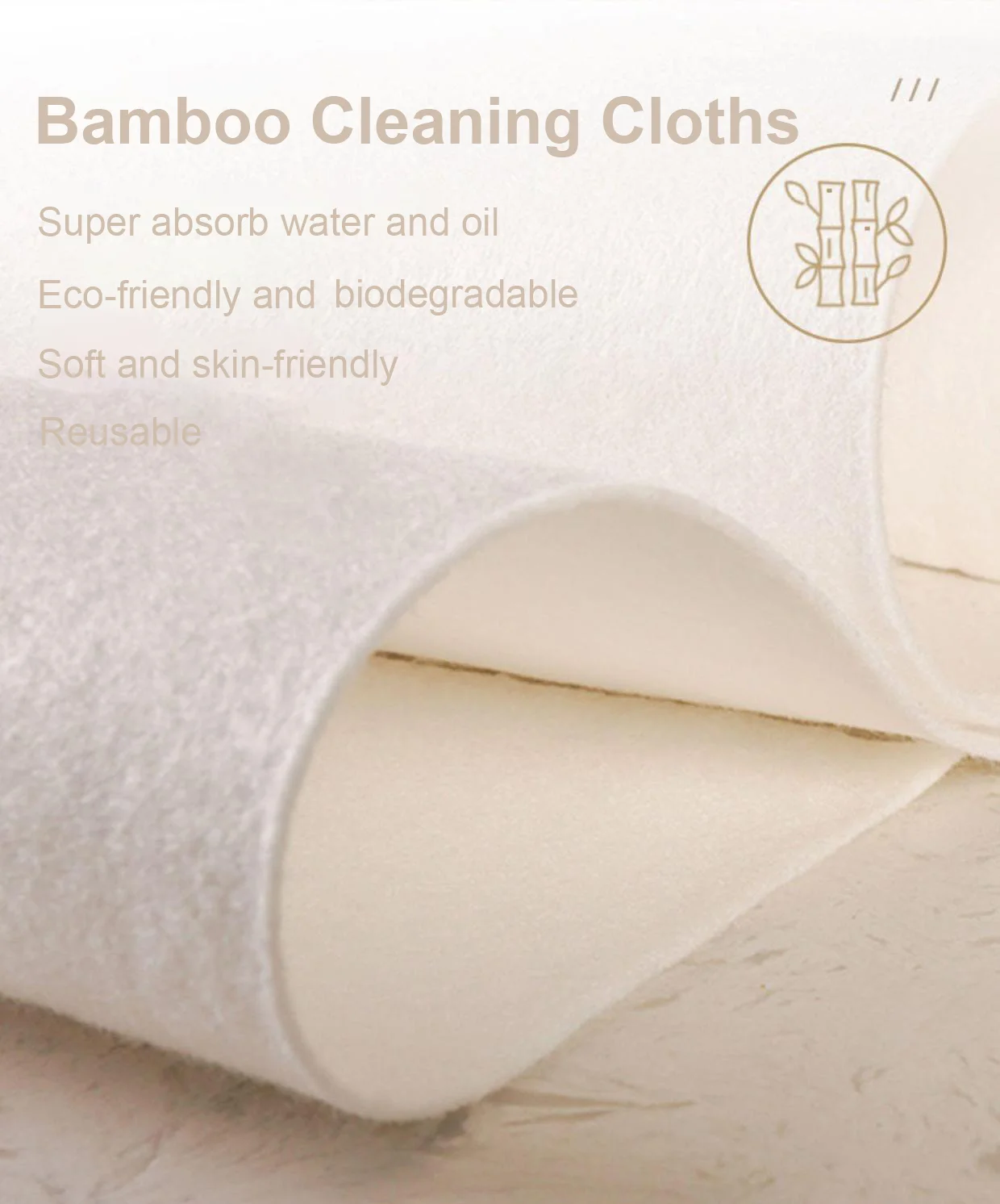 Bamboo fiber kitchen cleaning cloth for dish washing