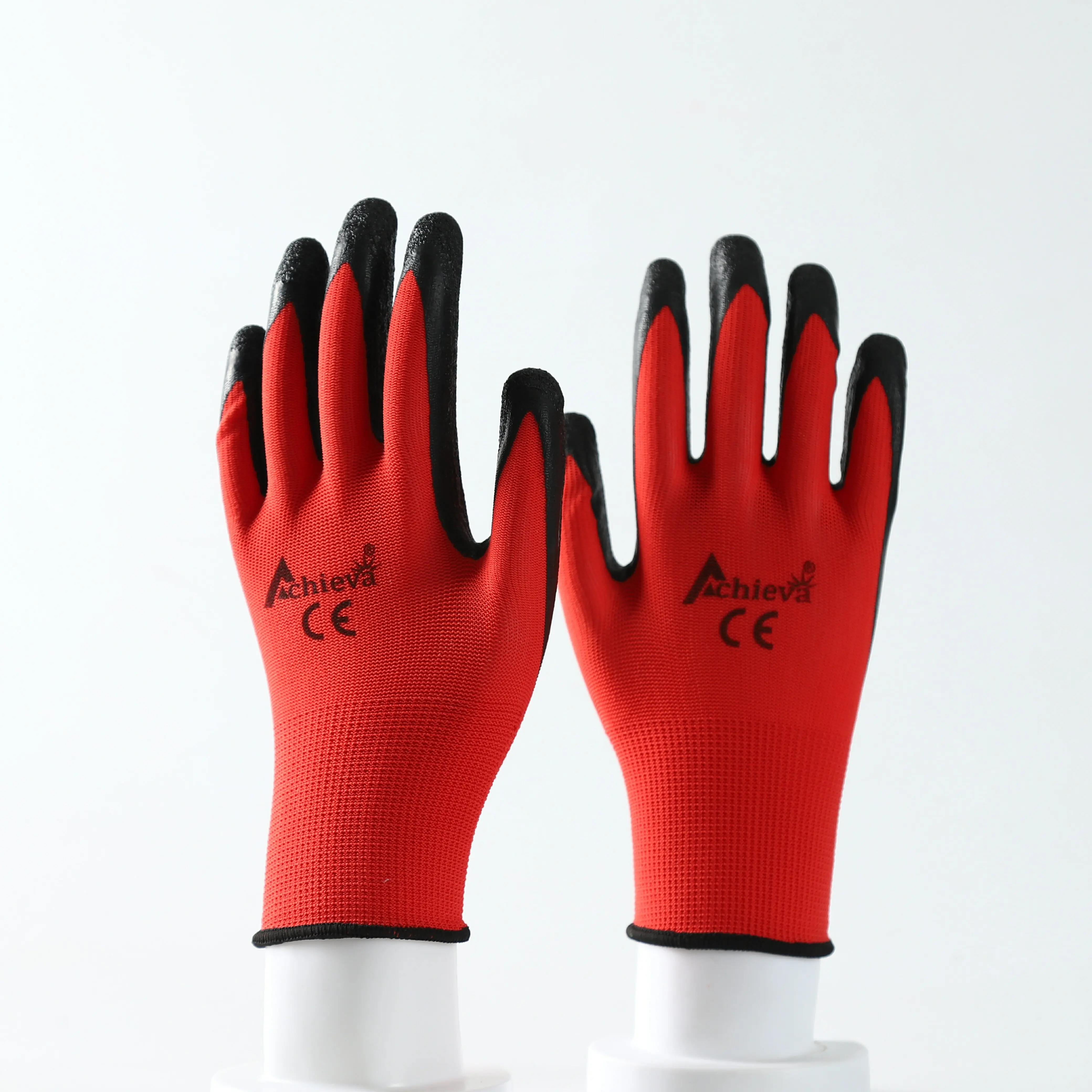 2024 China supplier OEM 13G Polyester Gloves Coated with Latex crinkle Industrial Labor Protection anti-slip Gloves