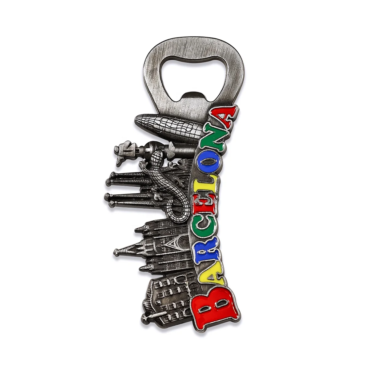 Factory Promotional fridge magnets Barcelona Bottle Opener Magnet Fridge Tourist Souvenir