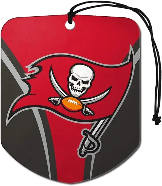 Популярный NFL Tampa Bay Buccaneers подвесные автомобильные освежители воздуха для удаления запаха дизайн щита с логотипом команды