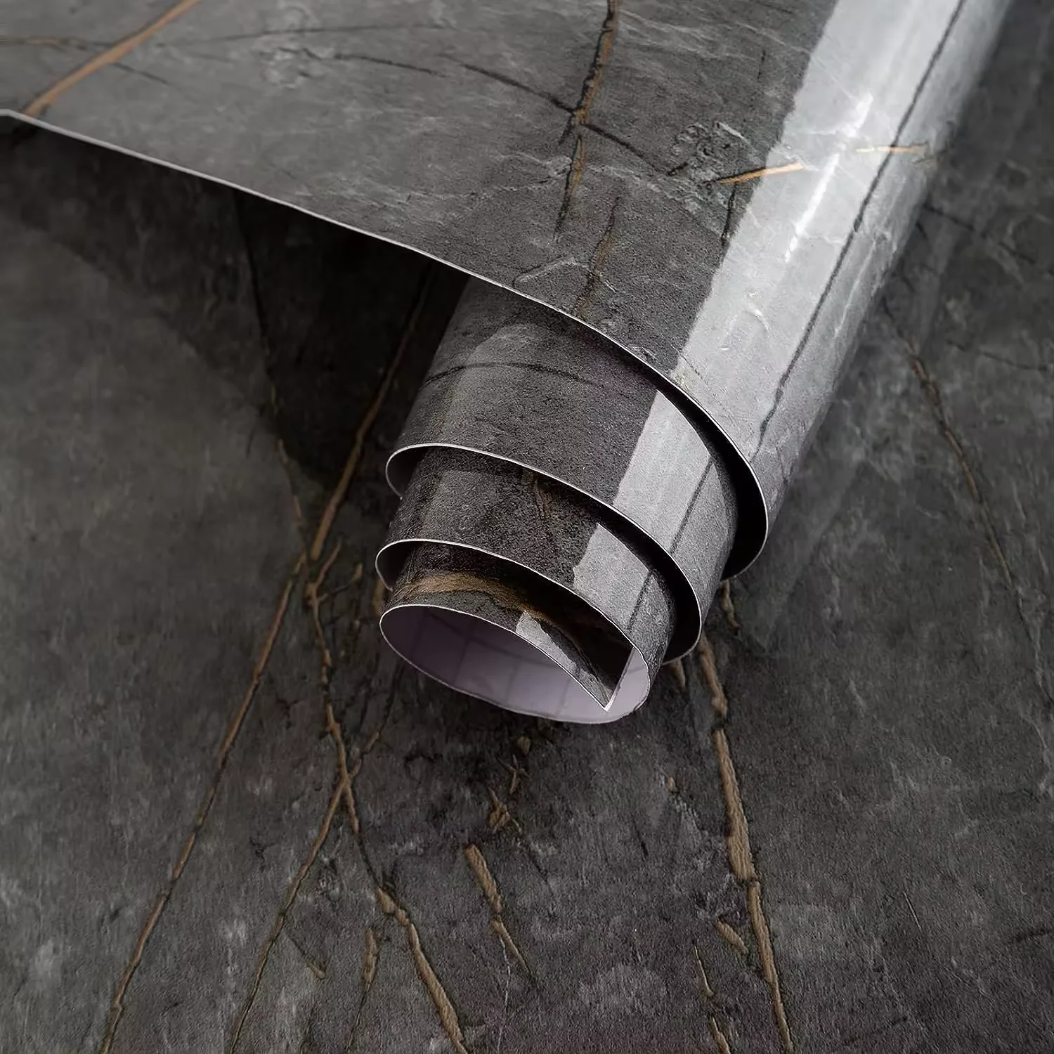 Kitchen Marble Film Plastic bubble resistant marble PVC film for hot pressing wall decor