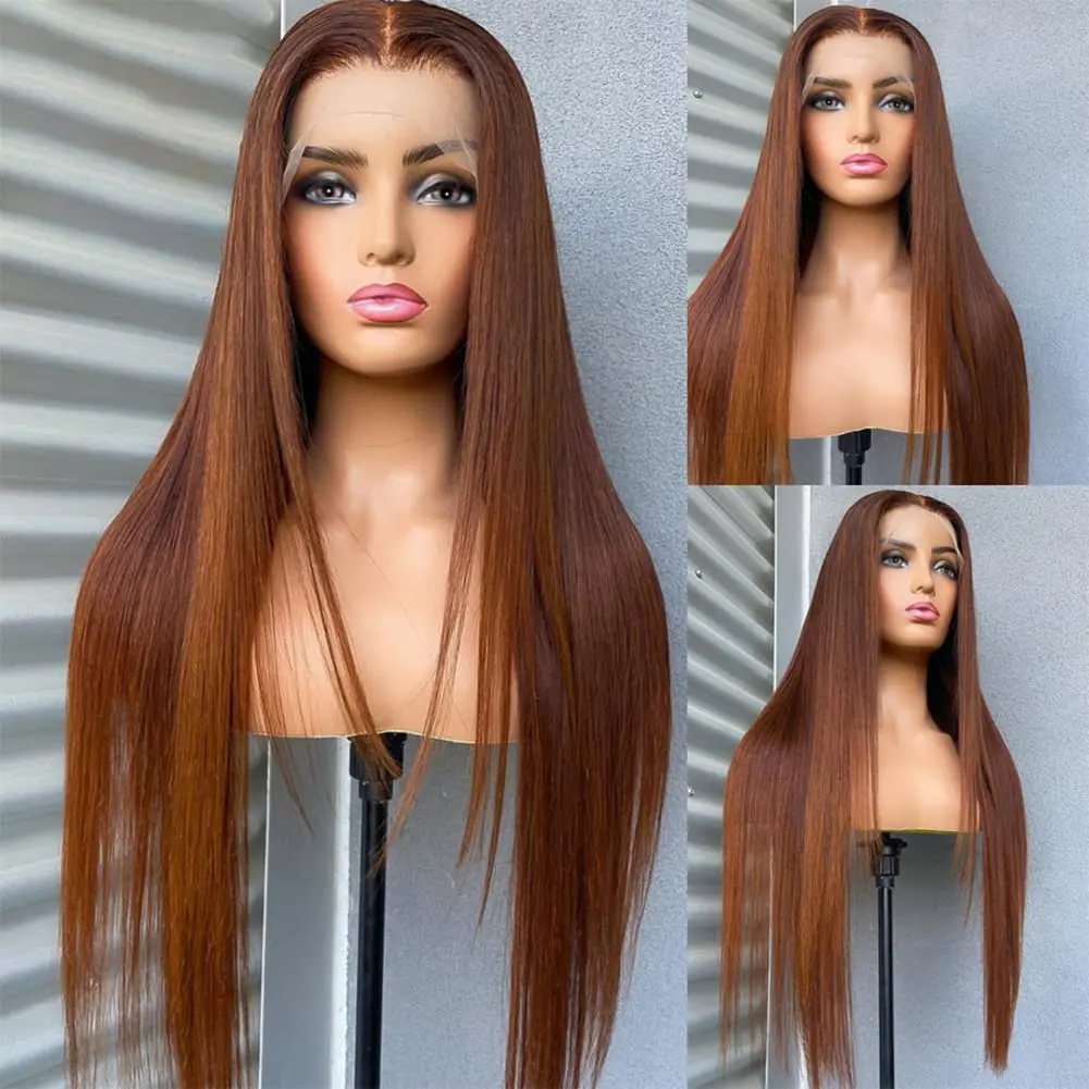 Chestnut Brown Virgin Human Hair HD Lace Wig Chocolate Brown Human Hair glueless Wigs Straight Lace Front Wig