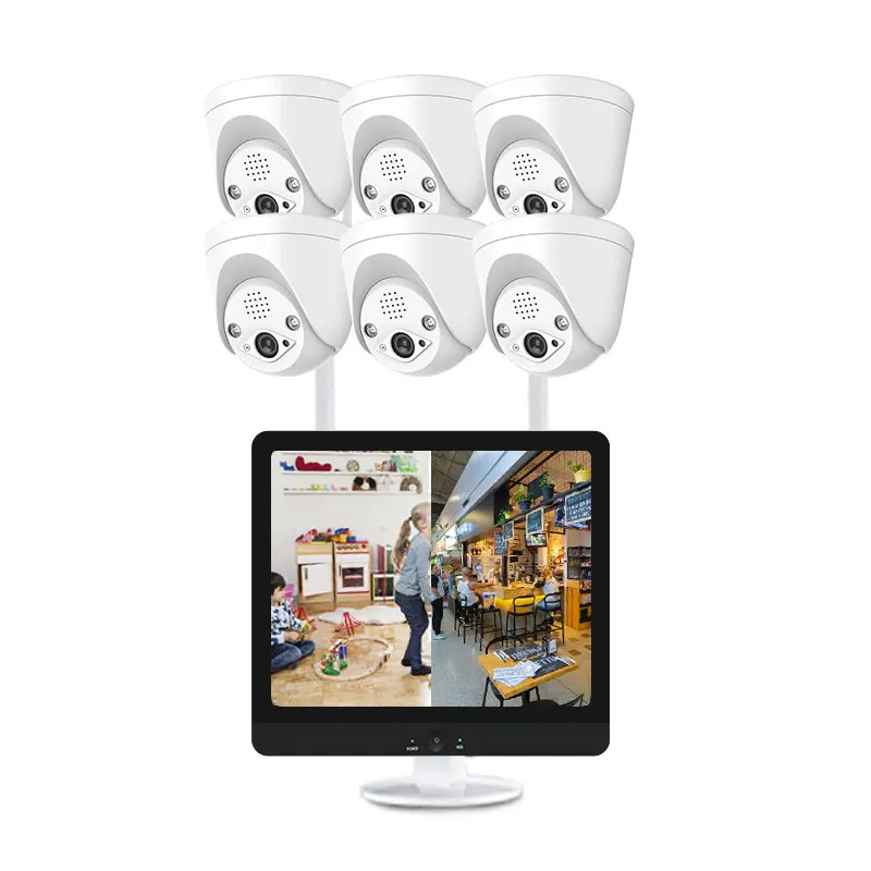 3MP 1296P 12.5 Monitor Dome Cctv Camera Set Cctv Kit Wireless Security Camera System