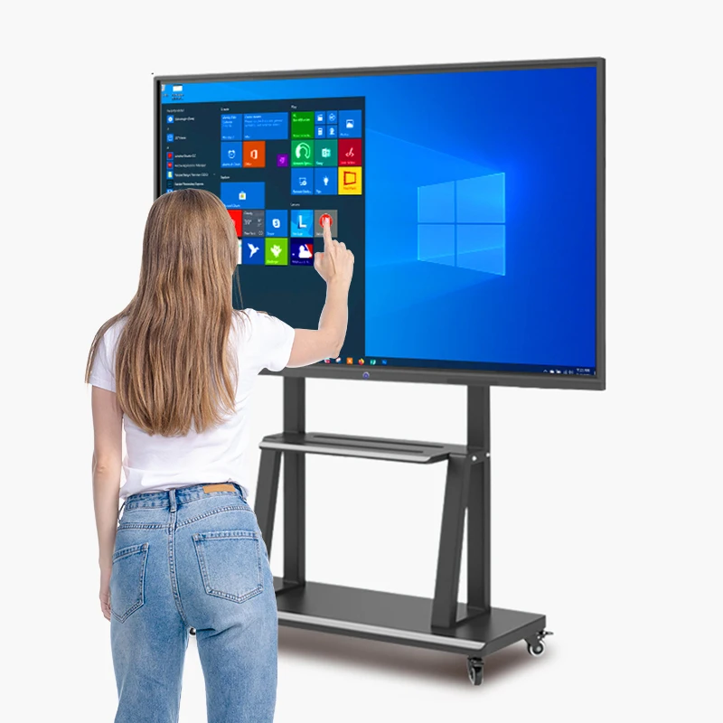 Windows / Android TV Multifunctional PC Panel 32/43/55/65/75/86/98 Inches Black Touch Screen ANIMATION Indoor