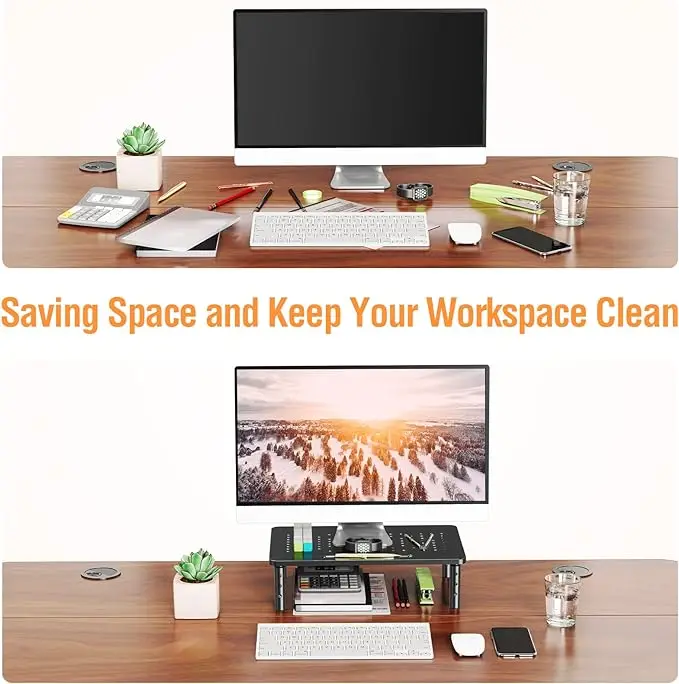 Monitor Stand Riser with Adjustable Height Metal Computer Riser for  Monitors Desk Monitor Stands