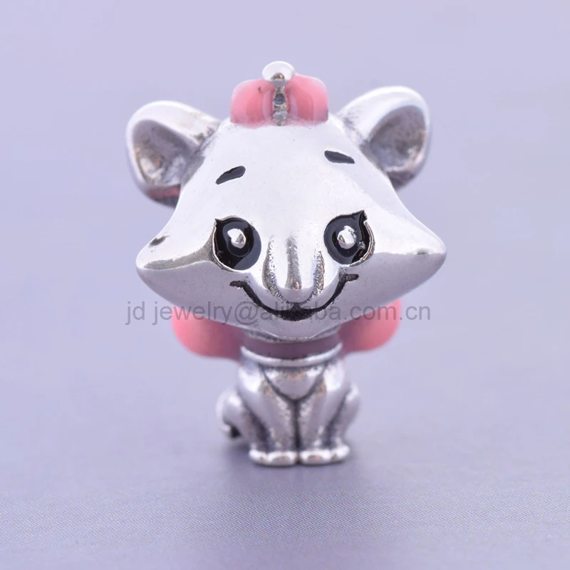 S925 Sterling Sliver Cute Lilo And Stitch Fit Pandor DIY Charms Bracelet Mickey Minnie Mouse Marie Cat For Women Jewelry Gift