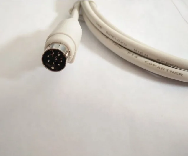 
8 pin mini din male to RS232 DB9 Female PLC programming cable 