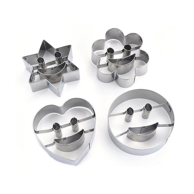 Handmade 3d press smiley face pattern dough biscuit cookies cutter mould