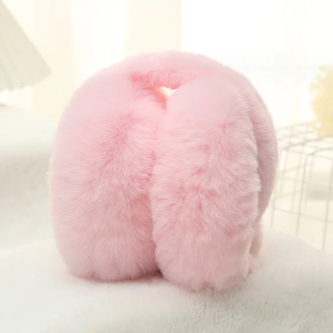 Cute And Warm Ear Muffs Winter Foldable Solid Plush Ear Protection