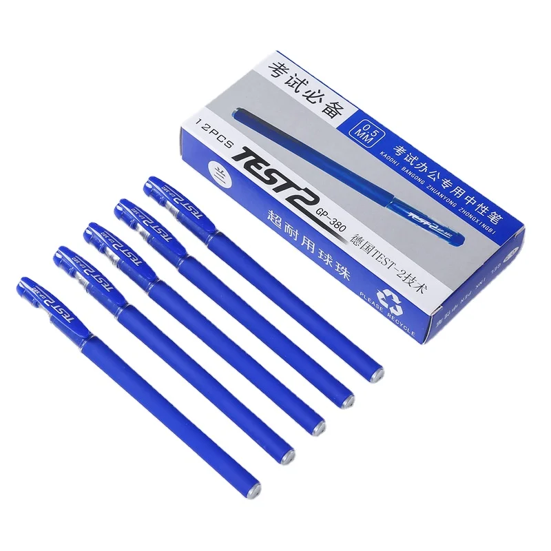 Carbon Neutral Frosted Plastic Pen 0.5mm Business Signature Water Pen Blue & Red Ink 0.7mm Writing Width for Office Student Exam