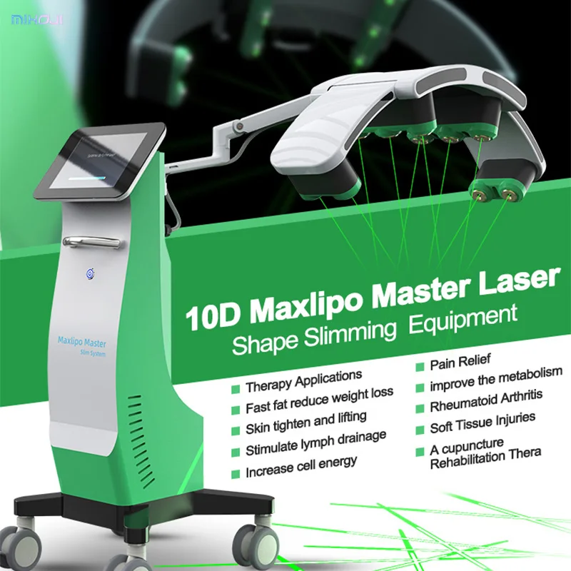 635nm Red Light 10D Maxlipo Master 532 nm Diode Cold Laser Fat Removal Machine