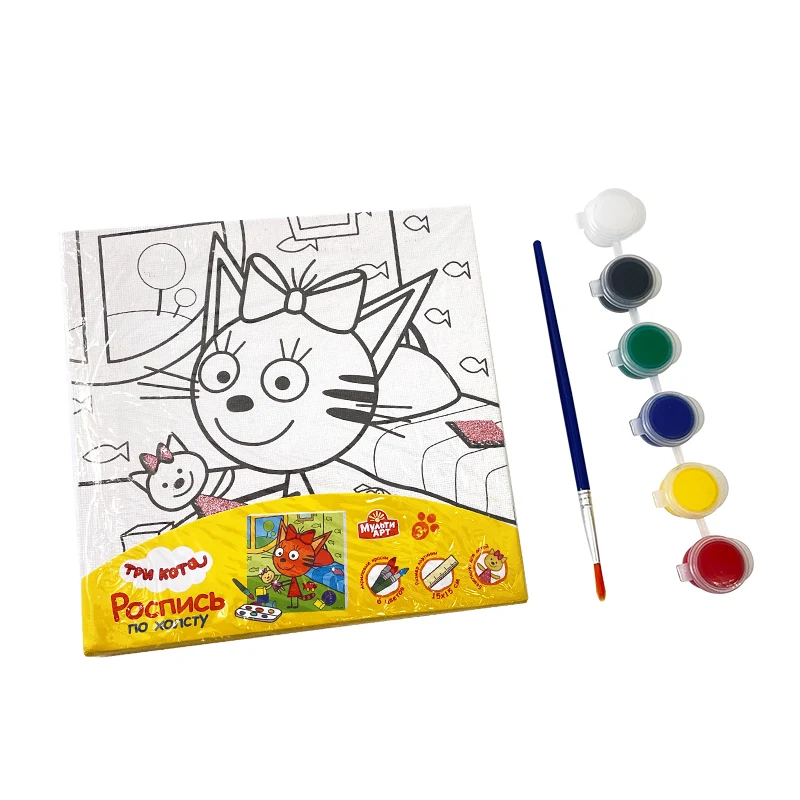 China kids painting by number 40% canvas, 60% oil easel art and craft set Diy canvas painting set