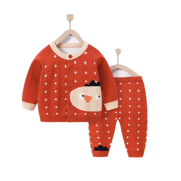 
Factory custom comfortable long sleeve baby sweater knitted set 
