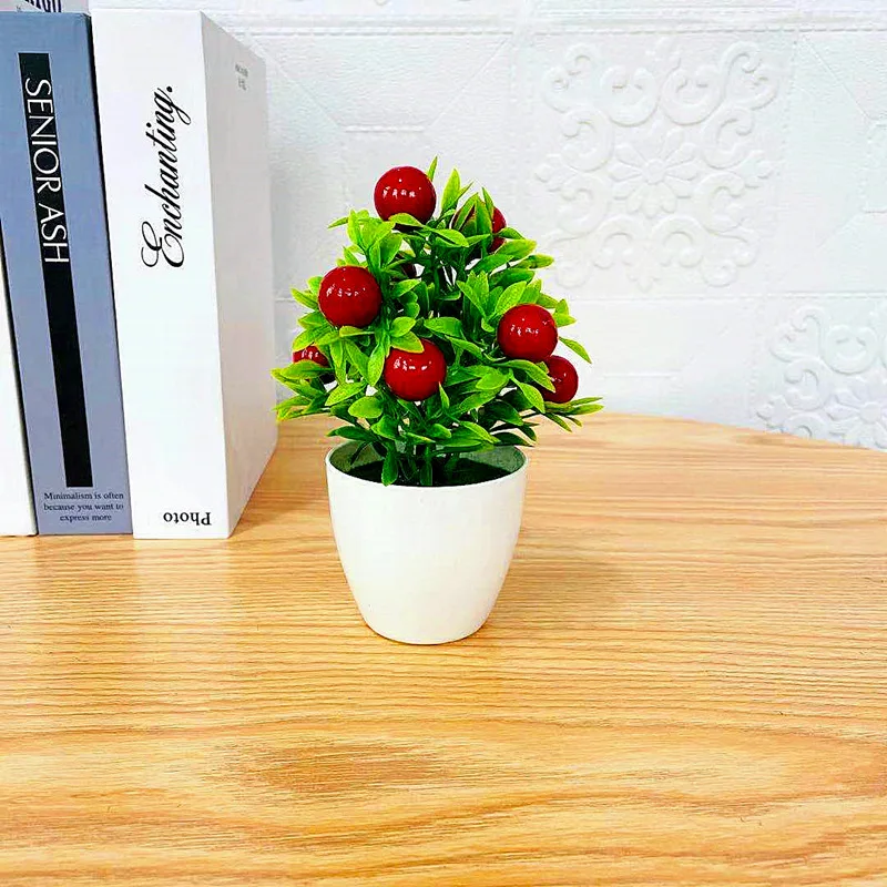 Simulated Fruit Potted Artificial Flower Potted Artificial Flower Foam Fruit Pomegranate Simulated Pepper Wholesale