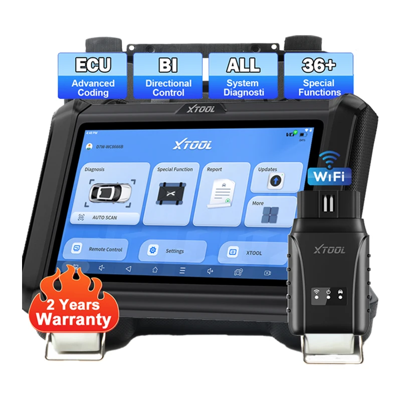 New XTOOL D7W Full System Diagnostic Tool Car Scanner ECU coding Bi-Directional Auto Diagnostic Machine with 36+ Services