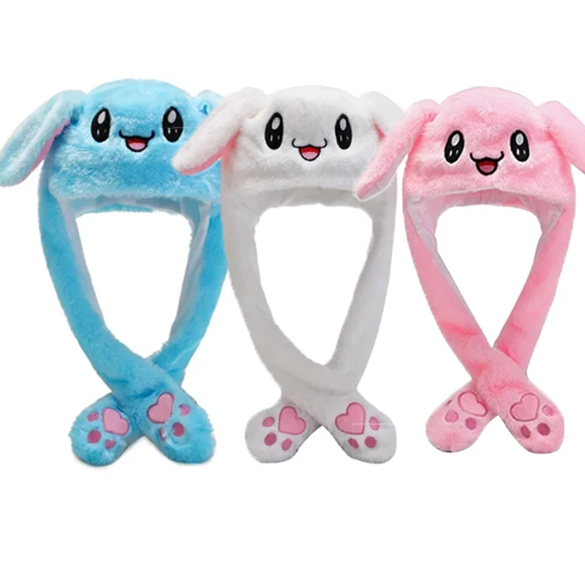 plush bunny rabbit moving ears hat