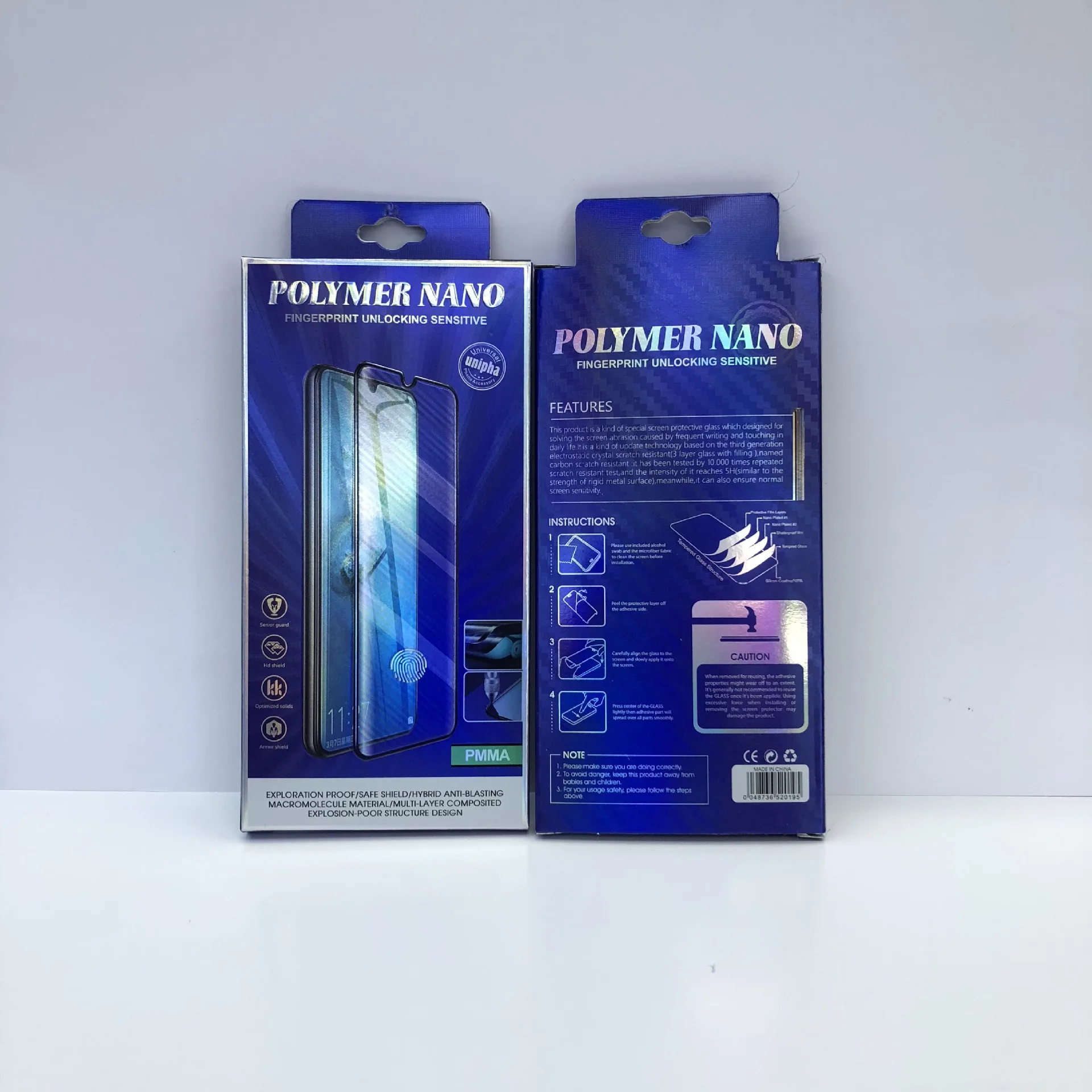 mobile phone toughened film packaging boxes in stock wholesale mobile phone Film paper box packaging inner support