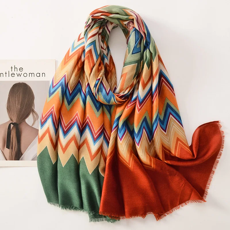 Zandy OEM Kopftuch Grosshandel Ethnic Style Scarves Viscose Cotton Hijab