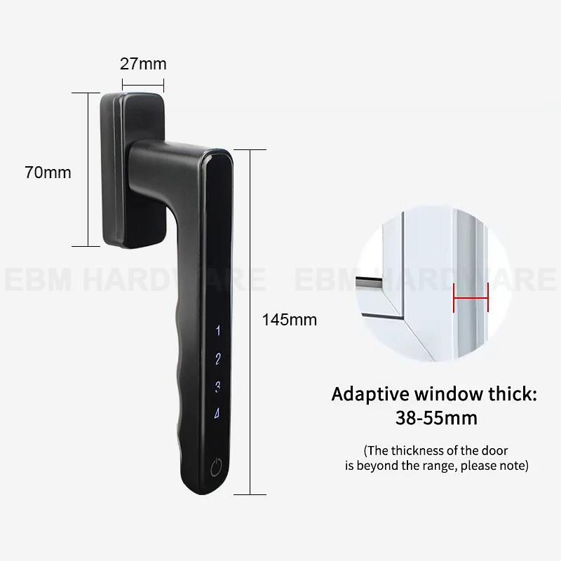 New innovations digit password button to unlock aluminum Alloy Window handle security window password handle