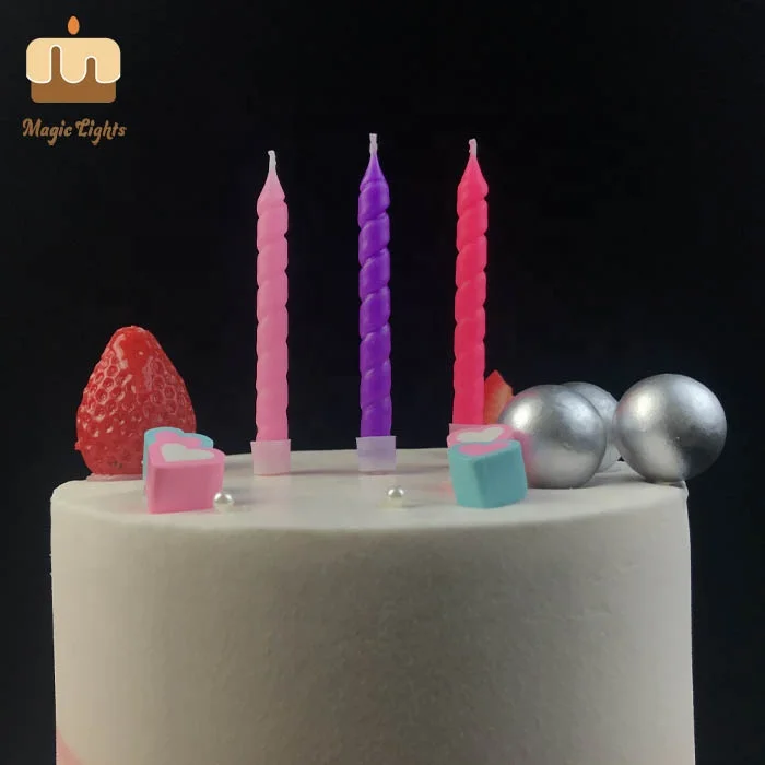 
Rainbow Spiral Decorative Birthday Cake Candle Set For Sale 