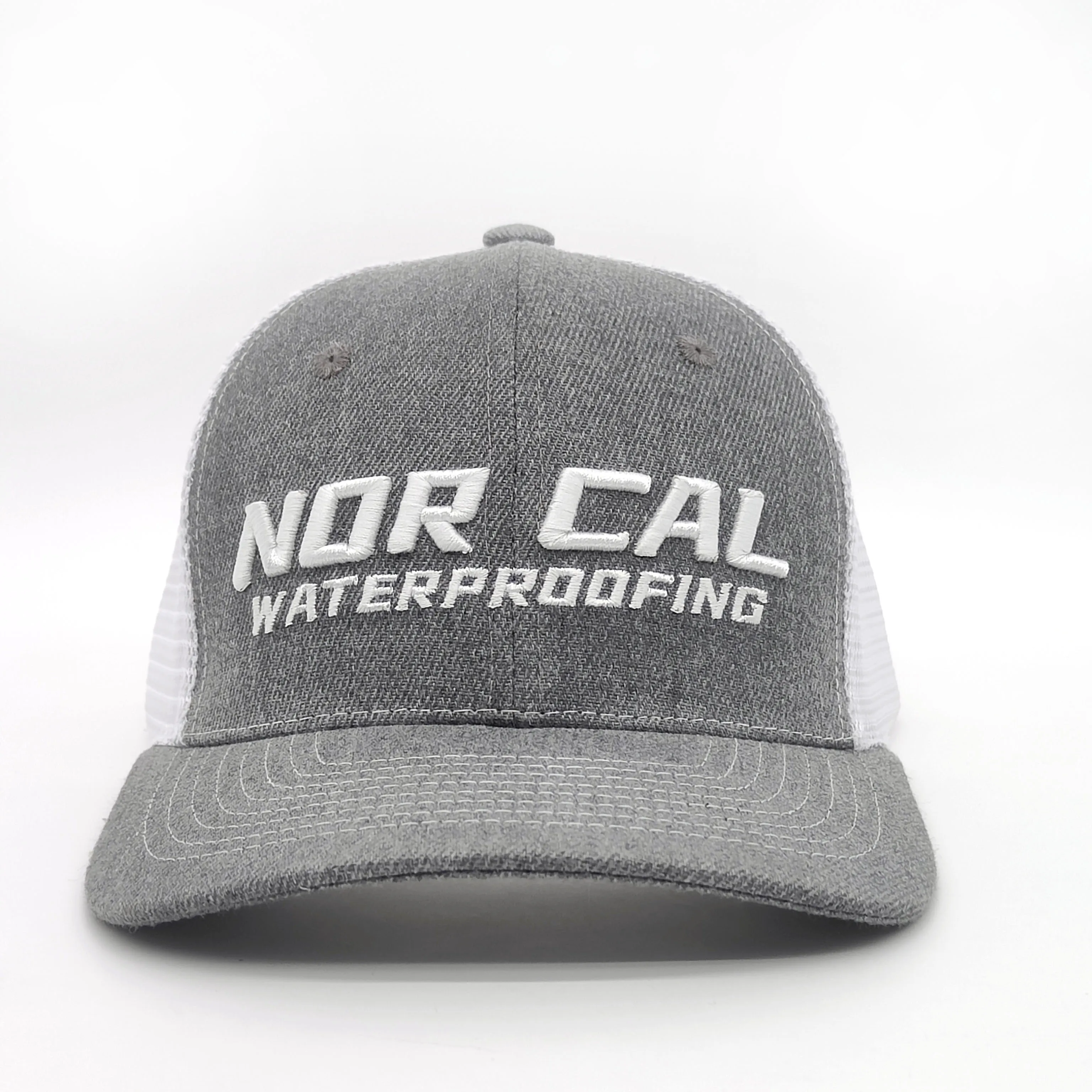 Wholesale Custom High Quality Richardson Style 6 Panel Heather Grey 3D Embroidery Model 112 Mesh Trucker Hat