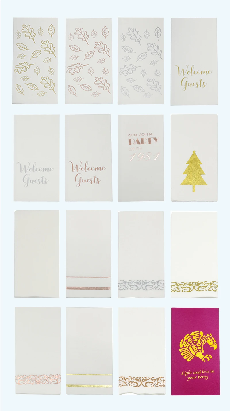Custom napkins with pocket napkins Toilet paper Disposable cloth tissues available for wedding parties