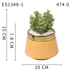 ES1348 Factory Direct High Quality Green Individual Mini  Fake Artificial Succulent Plant Bonsai Hotel Home  office Decoration