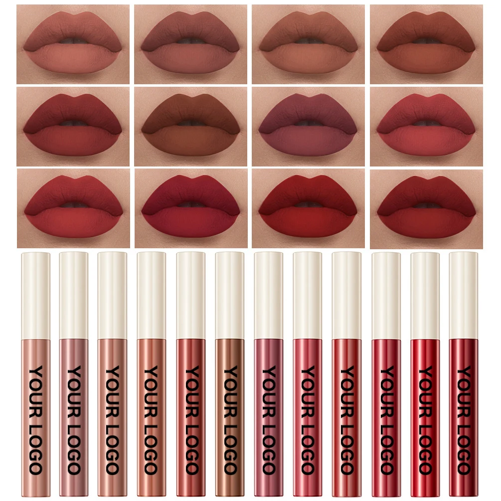 Custom Lipstick Liquid oem Makeup 24 Color Waterproof Long Lasting Matte Lip Gloss Private Label
