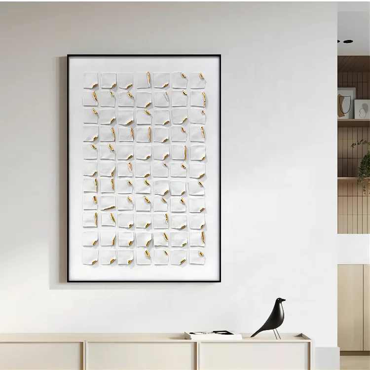 Modern Minimalist Decorative Painting Ceramic 3d Luxury Wall Mural Abstract Wall Painting Ceramic Wall Art Home Decor