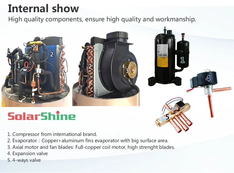 Solarshine 300L Heatpump Manufacturer Hot Sales R290 Wifi Hybrid Hot Water Heater All In One Air Source Heat Pumps