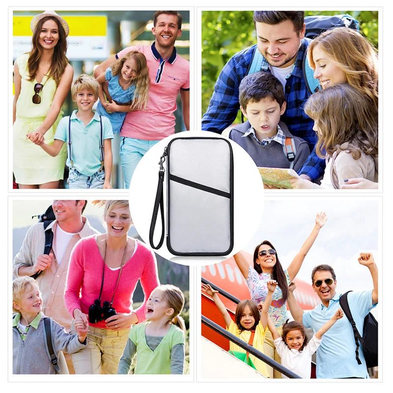 Personal Travelling Portable Safety Wallet Money Card Bag Custom Fireproof Passport Holder
