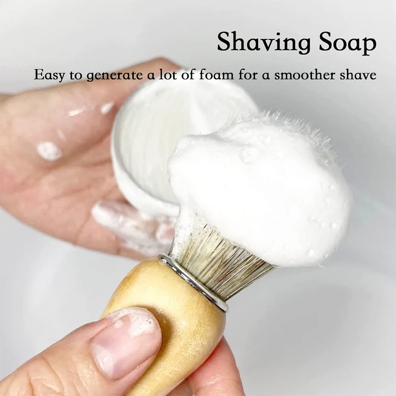 Custom Private Label Rich Foam Natural Plant Cheap Hotel Mens Peppermint Beard Shaving Soap Cream with Brush For Smooth Shave